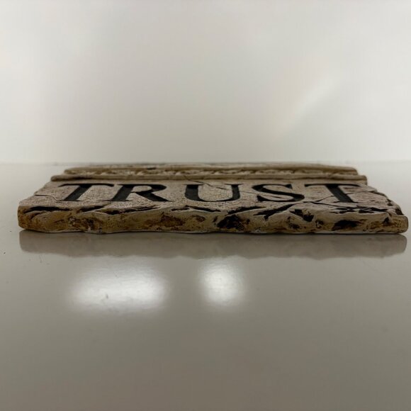 Trust Decorative Wall Plaque Ornate Stone Looking - Picture 3 of 5